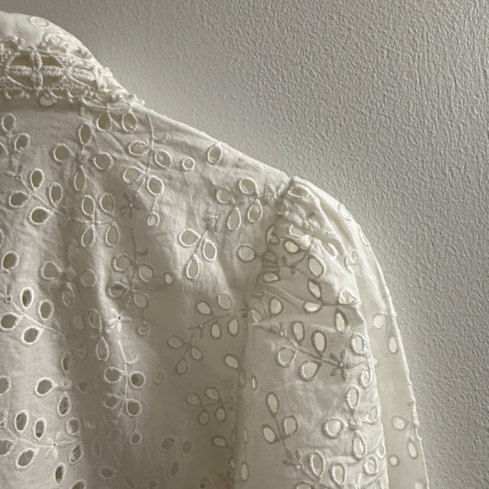 Sezane White Eyelet Blouse - Picture 8 of 10